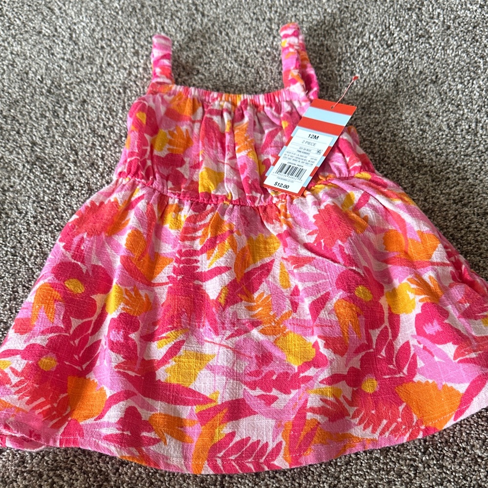 Pink and Orange Floral Dress with Bloomers